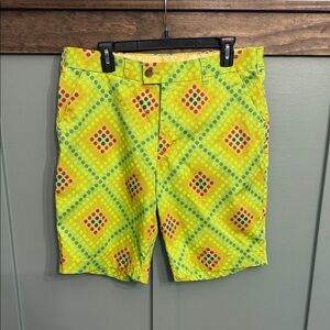 Loudmouth Golf Bright Geometric Patterned Shorts Worn Once
